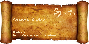 Szente Andor névjegykártya